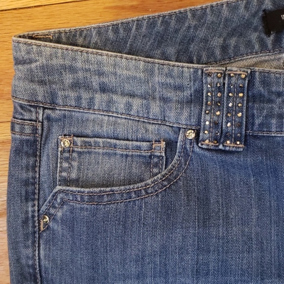 White House Black Market Rhinestone Flare Jeans - Picture 5 of 8